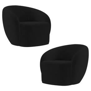 2 Poltronas Decorativas íbis Encosto Fixo Veludo Preto G33 Gran Belo