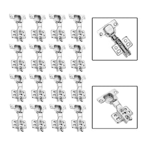 Kit 16 Dobradiças Curvas Bumper Flat 105º Anti-Impacto 35Mm