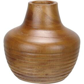 VASO DECORATIVO ENFEITE CASA HOME&CO MADEIRA 15x15x15cm NATURAL