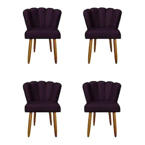 Kit 4 Cadeiras De Jantar Moderna Flor Balaqui Decor Roxo