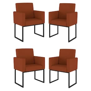 Kit 04 Cadeiras Poltrona Decorativa Para Sala Quarto Balaqui Terracota