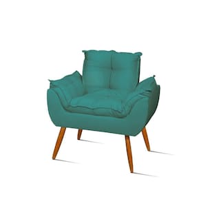 Poltrona Decorativa Opala Sala Confortável Cor Azul turquesa