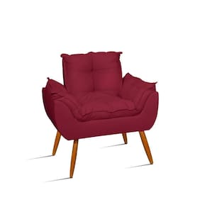 Poltrona Decorativa Opala Para Sala Confortável Cor Marsala