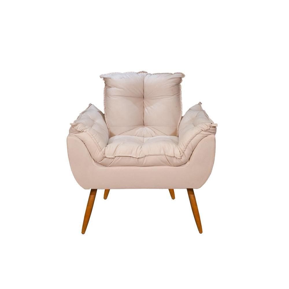 Poltrona Opala Cadeira Decorativa Balaqui Decor Bege