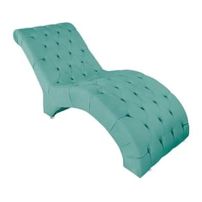 Recamier Divã Espreguiçadeira Para Sala E Cliníca Liz Suede azul Tiffany
