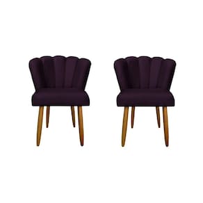 Kit Cadeiras Flor Para Quarto Penteadeira Balaqui Decor Roxo