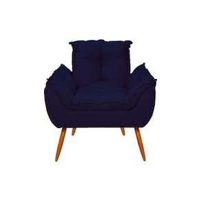 Poltrona Opala Cadeira Decorativa Balaqui Decor Azul-marinho