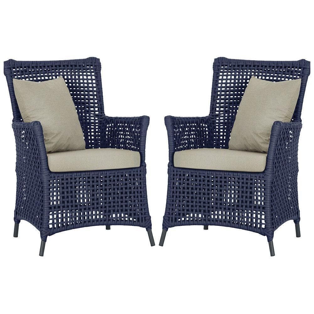 Poltronas Igapó Alumínio Pintura Preta Corda Náutica E7 Azul