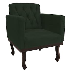 Poltrona Decorativa Classic Pés Luiz Xv Linho - Doce Sonho Móveis Cor Verde