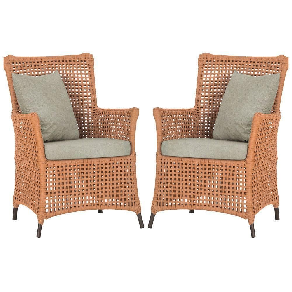 Poltronas Igapó Alumínio Pintura Marrom Corda Náutica E7 Terra Cota