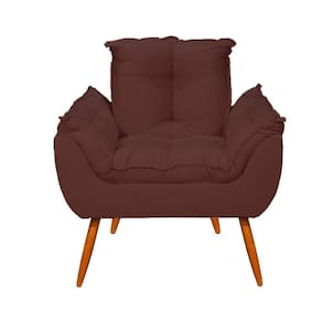 Poltrona Opala Cadeira Decorativa Balaqui Decor Marrom