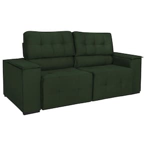 Sofá Cama Retrátil Sala Vicenza 210cm Linho Cor Verde