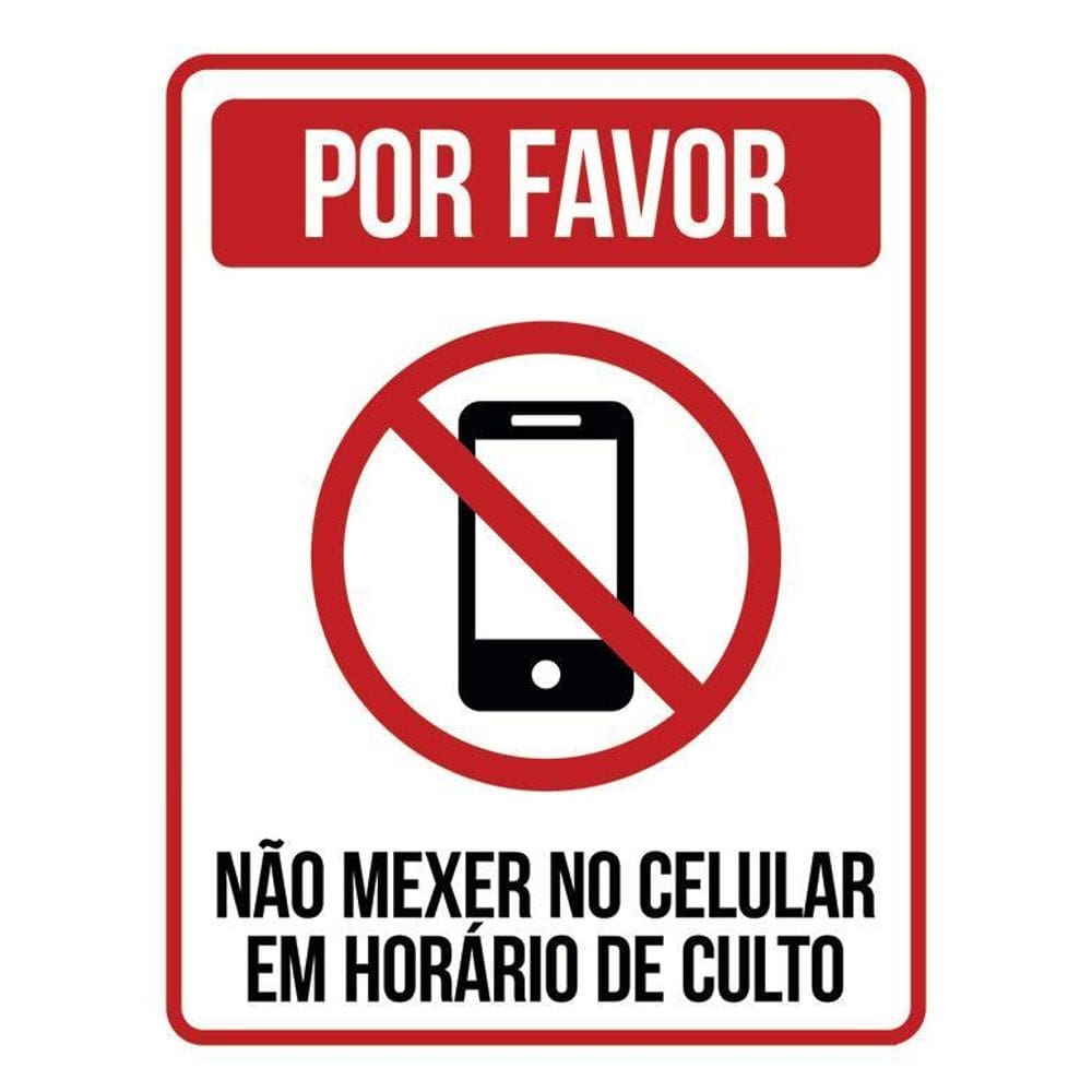 Placa Por Favor Não Mexer Celular Em Horário De Culto 36X46