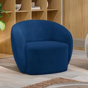 Poltrona Decorativa íbis Encosto Fixo Veludo Azul Marinho G33 Gran Belo