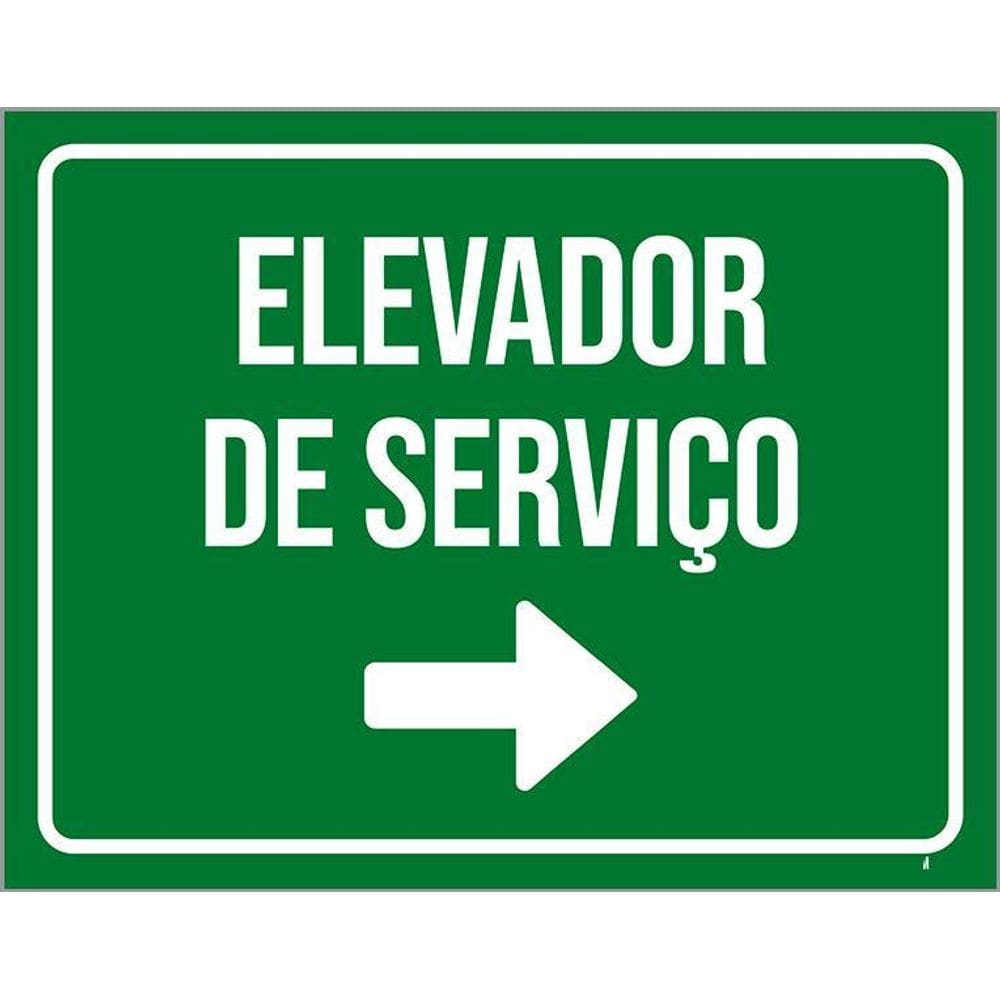 Placa Sinalização - Identificação Elevador De Serviço 36X46
