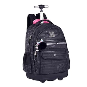 Mochila De Rodinhas Escolar Rebecca Bonbon Juvenil - Preto
