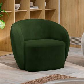 Poltrona Decorativa íbis Encosto Fixo Veludo Verde G33 Gran Belo