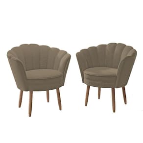 Kit Poltronas Cadeiras Flor Confortáveis Balaqui Decor Capuccino