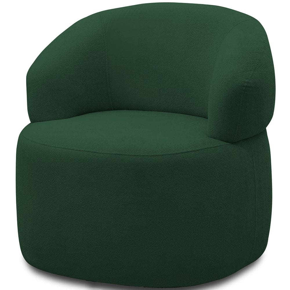 Poltrona Giratória Sala de Estar Living Orgânico Carmen F04 Veludo Verde - Lyam Decor
