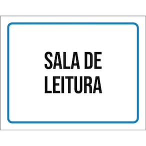 Placa Ambiente Sinalização Setor Sala De Leitura 36X46