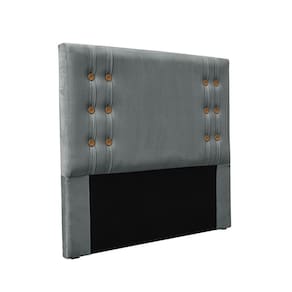 Cabeceira Cama Box Queen 160cm e Recamier Gênova Veludo Cinza S04 - D`rossi