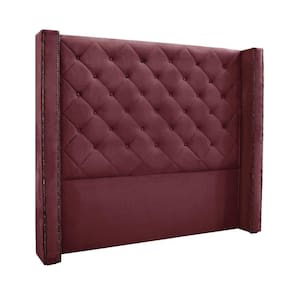 Cabeceira Cama Box Casal 140cm e Recamier Vicenza Veludo S04 Cor Vinho