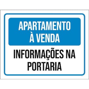 Placa Apartamento Informações Portaria 36X46