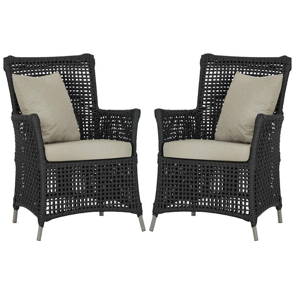 Poltronas Igapó Alumínio Pintura Fendi Corda Náutica E7 Preto