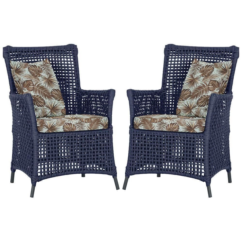 Poltronas Igapó Alumínio Pintura Preta Corda Náutica E6 Azul