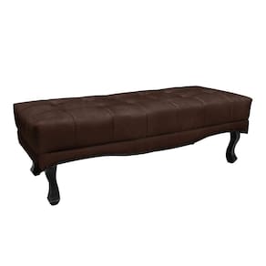 Puff Recamier Retrô Luis Xv Captonê Vicenza 90cm Suede S04 Cor Café