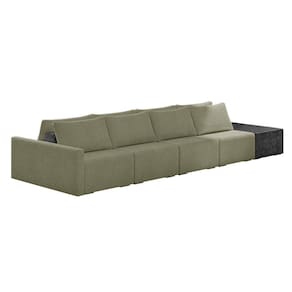 Sofá Ilha 4 Lugares Living 472cm Modulado Lary Bouclê Verde Pu Pto K01 - D`rossi