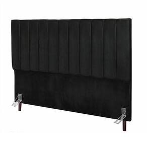 Cabeceira Estofada De Cama Casal Box 140 Cm Esther Corino E Frame preto