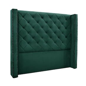 Cabeceira Cama Box Queen 160cm e Recamier Vicenza Veludo S04 Cor Verde
