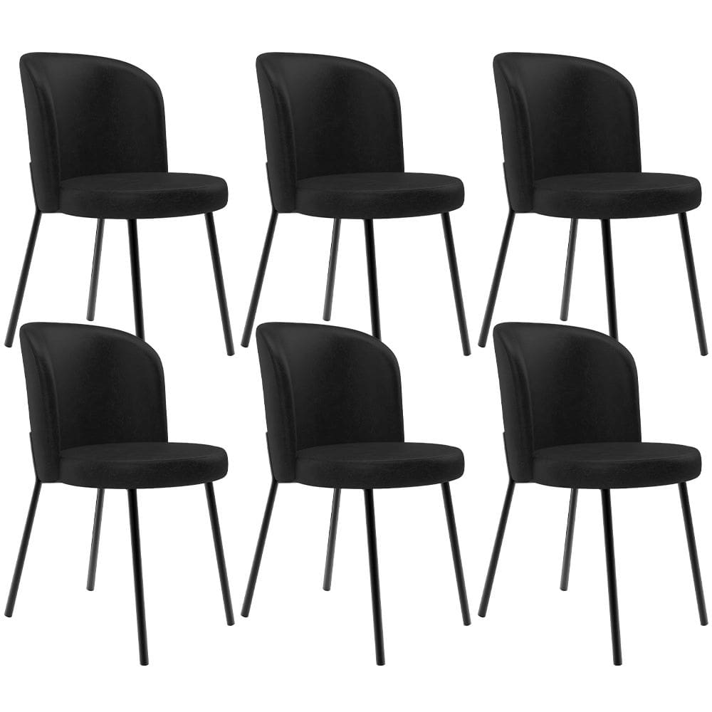 Kit 6 Cadeiras Sala de Jantar Estofada Gavi L02 Couríssimo Preto - Lyam Decor