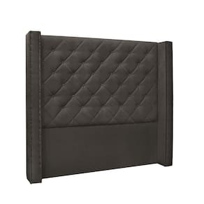 Cabeceira Cama Box King 195cm e Recamier Vicenza Suede S04 Cor Cinza