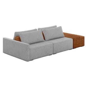 Sofá Ilha 2 Lugares Living 272cm Modulado Lary Linho Cinza K01 - D`rossi