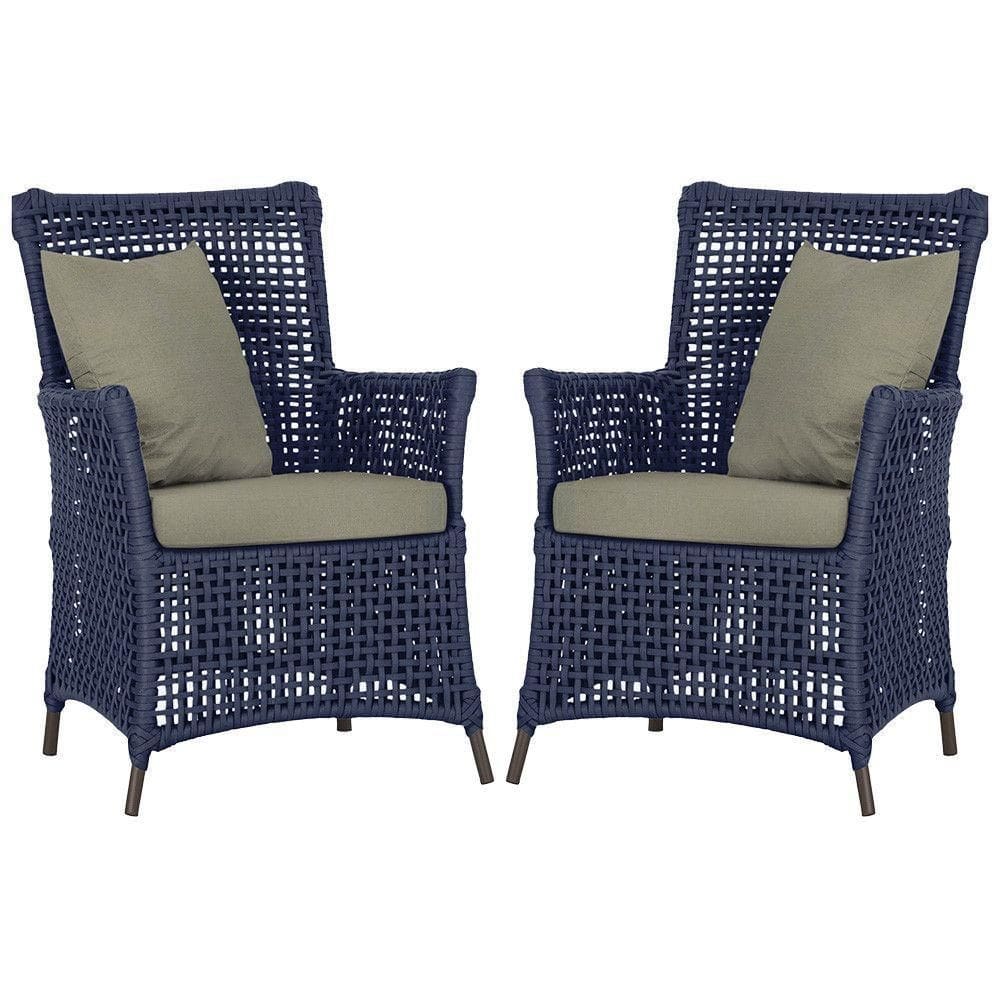 Poltronas Igapó Alumínio Pintura Marrom Corda Náutica E8 Azul