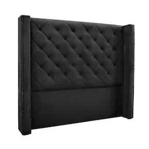 Cabeceira Cama Box Casal 140cm e Recamier Vicenza Veludo S04 Cor Preto