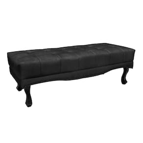 Puff Recamier Retrô Luis Xv Captonê Vicenza 140cm Veludo S04 Cor Preto