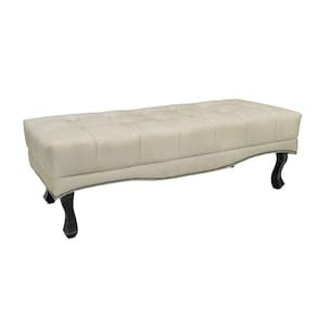 Puff Recamier Retrô Luis Xv Captonê Vicenza 90cm Veludo S04 Cor Bege