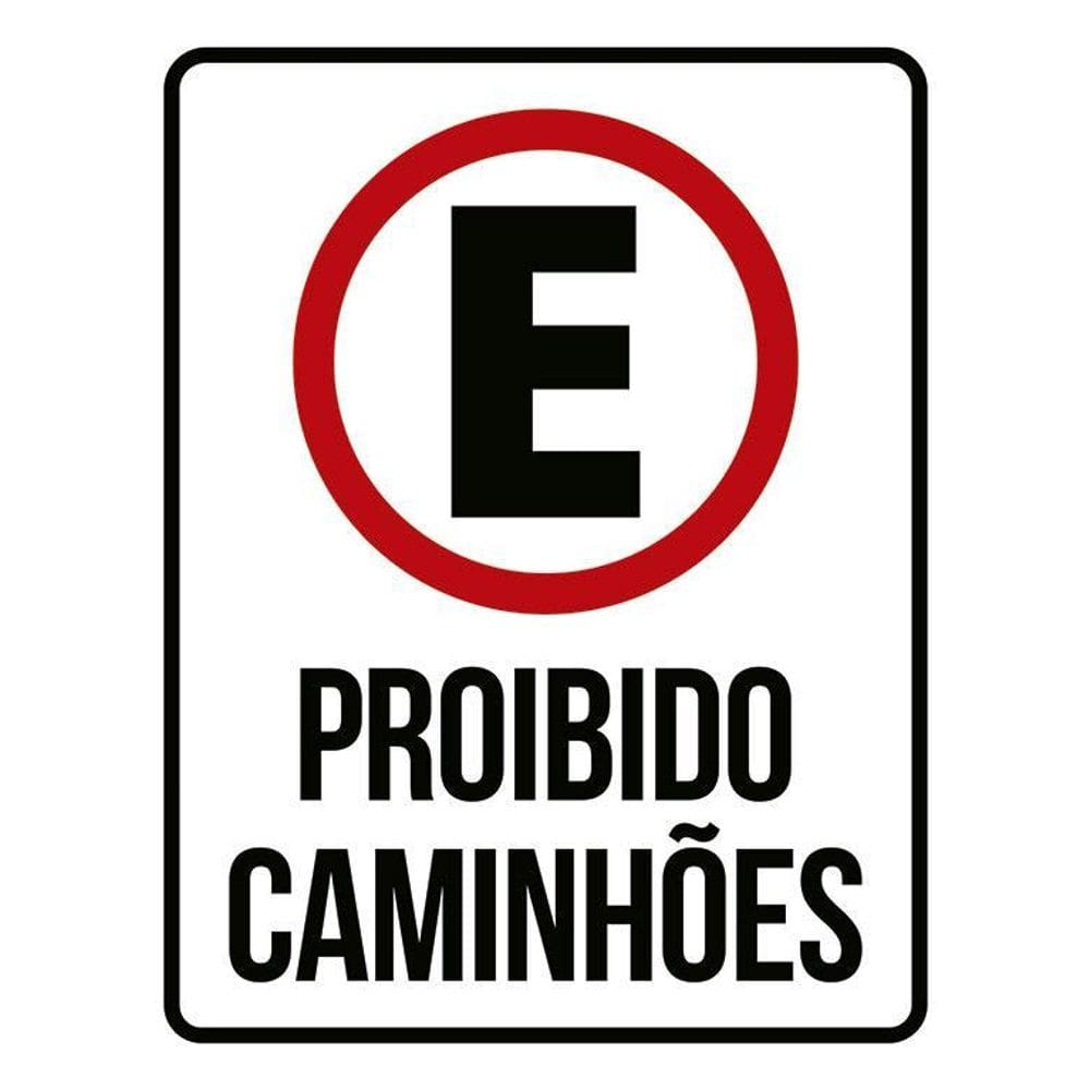 Placa Sinalização Estacionamento Proibido Caminhões 36X46