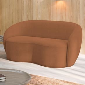 Sofá Living Decorativo 180cm 2 Lugares íbis Encosto Fixo Bouclê Terracota G33 - Gran Belo