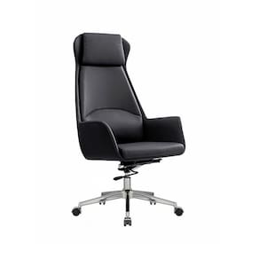 Cadeira De Escritório Office Presidente United Base Estrela Com Rodízios Pu Preto G56 - Gran Belo