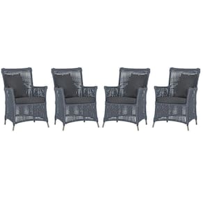 4 Poltronas Igapó Alumínio Pintura Fendi Corda Náutica E11 Prata