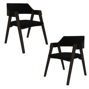 Kit 2 Cadeiras Sala De Jantar E Jogos Carteados Madeira Maciça Poker Veludo Preto-capuccino G42 - Gran Belo