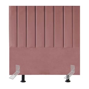 Cabeceira Estofada Cama Box Solteiro 90 Cm Catarina Suede E Frame Cor:rosé