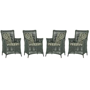 4 Poltronas Igapó Alumínio Pintura Marrom Corda Náutica E5 Verde
