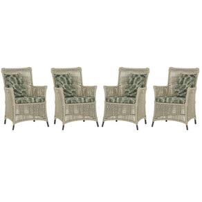 4 Poltronas Igapó Alumínio Pintura Marrom Corda Náutica E5 Rami