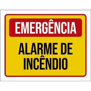 Placa De Sinalização - Emergência Alarme Incêndio 36X46