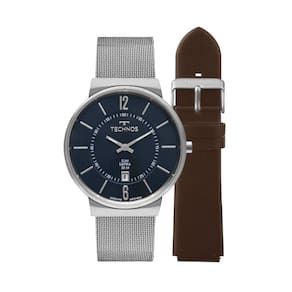Relógio Technos Masculino Ref: Gm17ad/t1a Slim Mesh Prateado Troca Pulseira